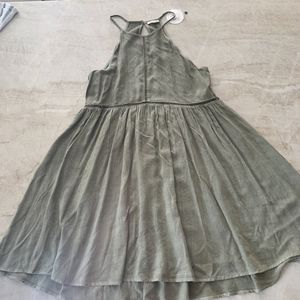 NWT En Creme Army Green Halter Tank Dress